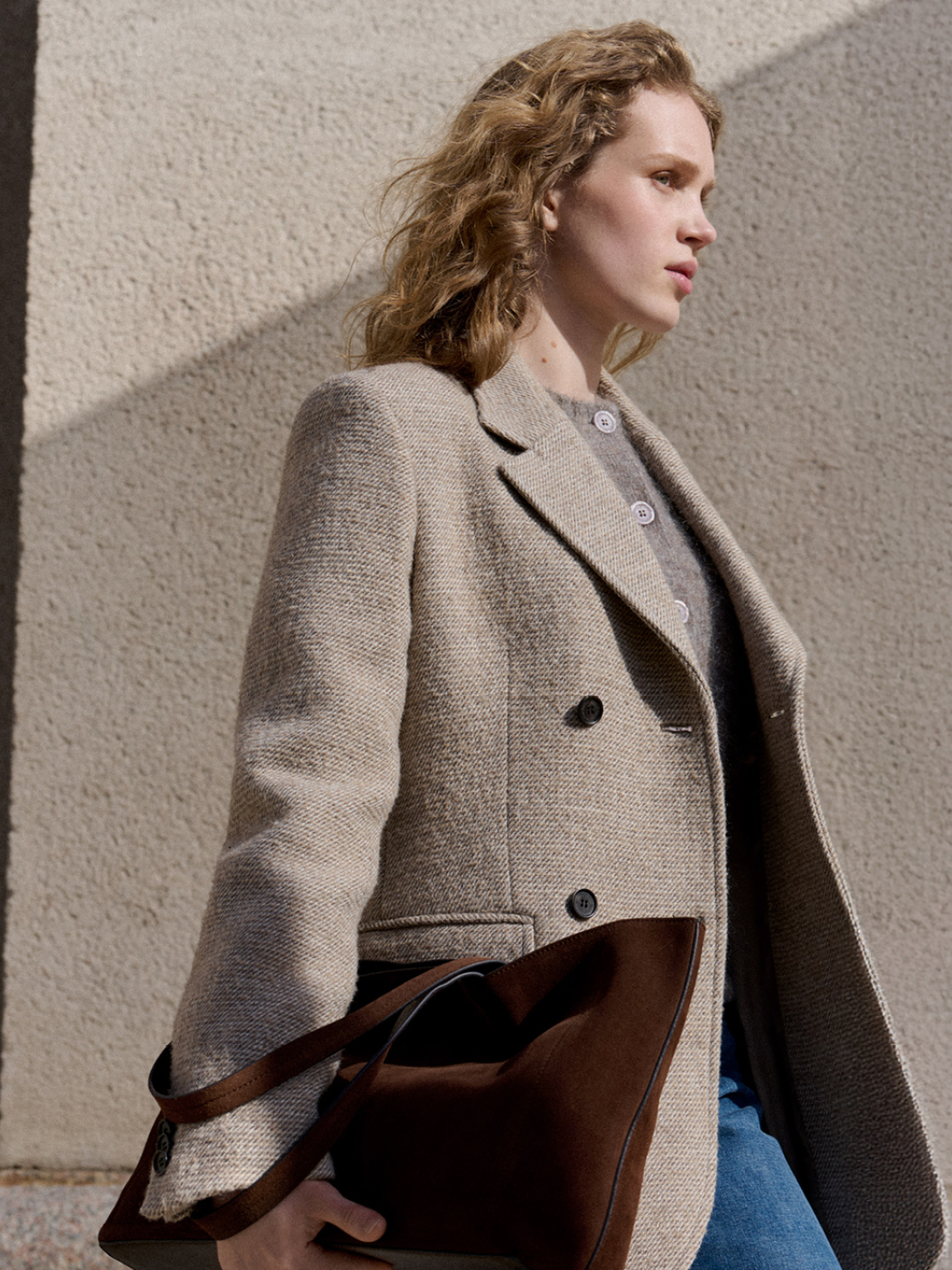 beige wool blazer
